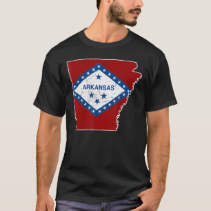 Citizen Proud America State Distressed Map Arkansa T-Shirt