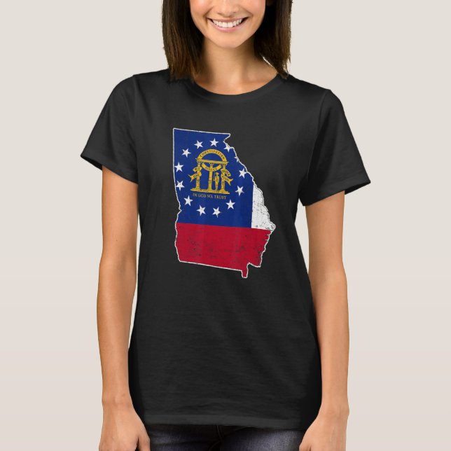 Citizen Proud America State Us Distressed Map Geor T-Shirt (Front)