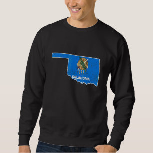 Citizen Proud America State Us Distressed Map Okla Sweatshirt