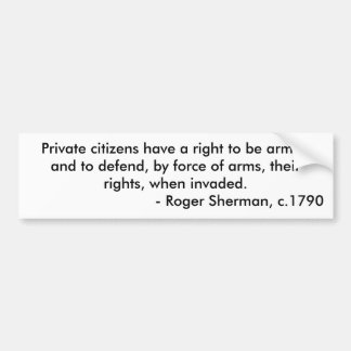 Citizen right to bear arms bumper sticker