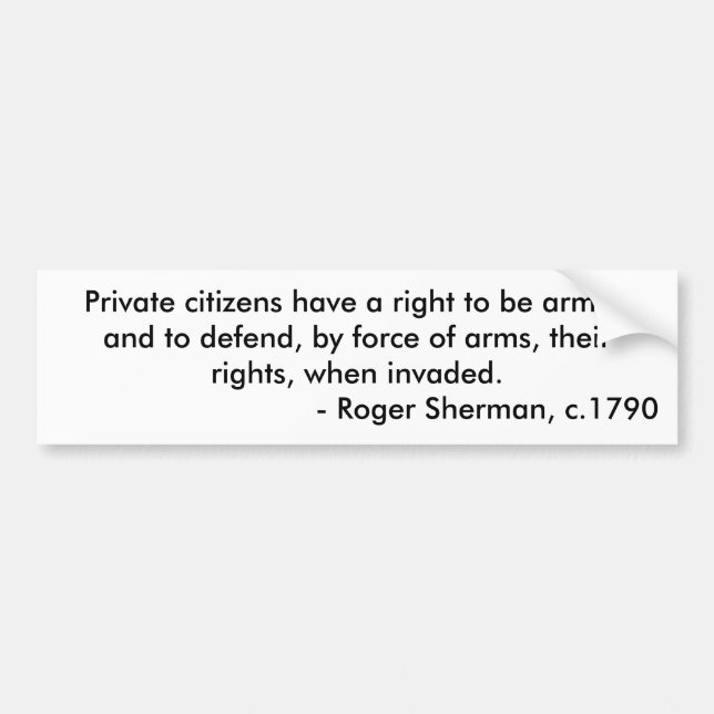 Citizen right to bear arms bumper sticker (Front)