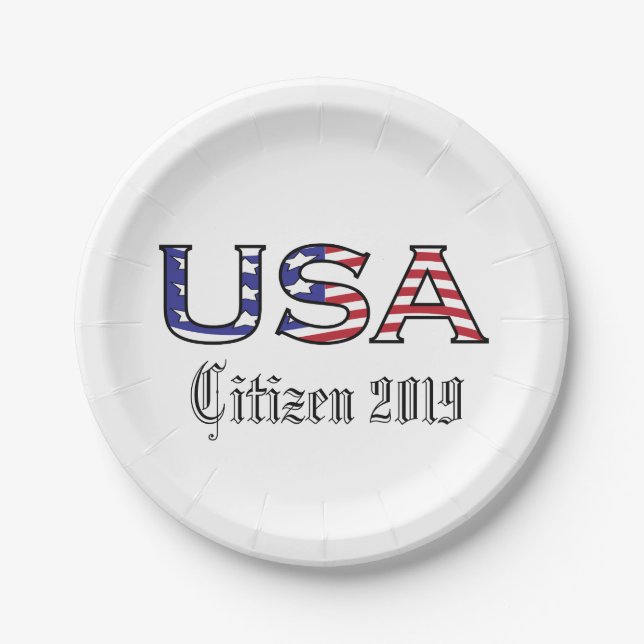 Citizen USA Stars and Stripes Paper Plate (Front)