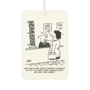 Citizens Advice Centre Cartoon. Woman Gives Advice Car Air Freshener