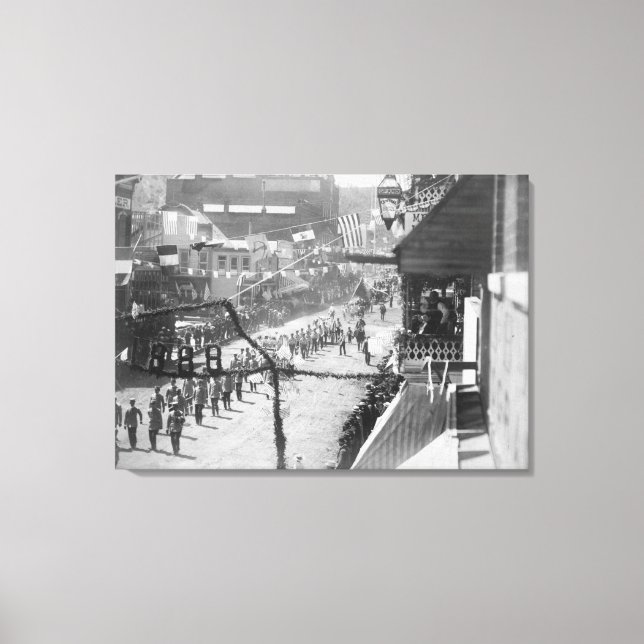 Citizens of Deadwood Celebrate Completion of Canvas Print (Front)