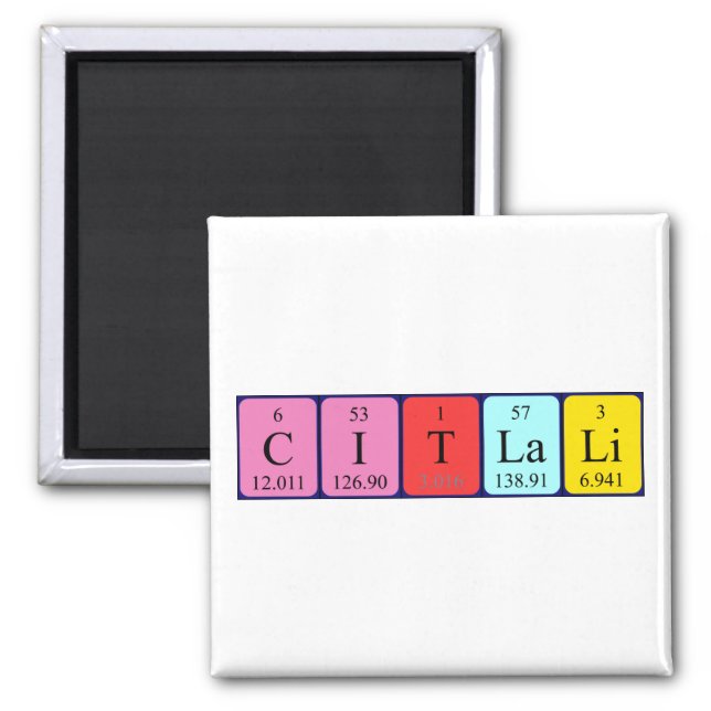Citlali periodic table name magnet (Front)