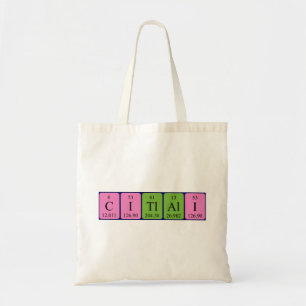 Citlali periodic table name tote bag
