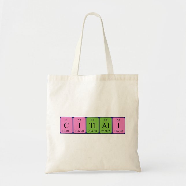 Citlali periodic table name tote bag (Front)