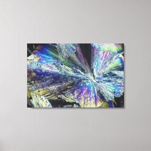 Citric Acid Crystals in Polarised Light Canvas Print