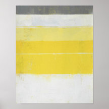 'Citric' Grey and Yellow Abstract Art