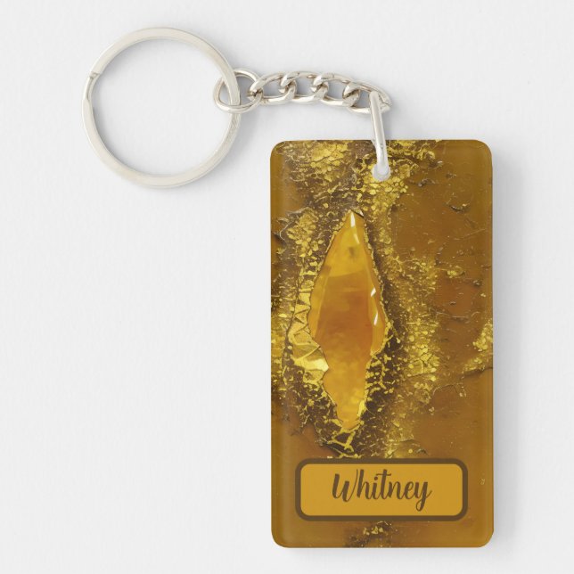 Citrine and Gold Inspired Keychain (02) (Front)