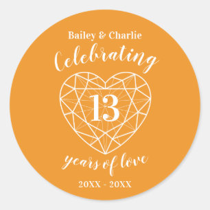 Citrine anniversary 13 years of love stickers