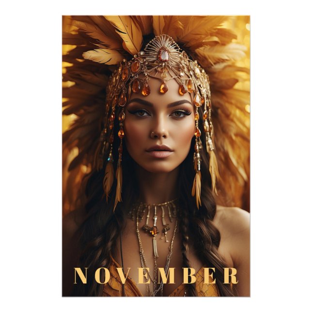 *~* Citrine AP53 NOVEMBER Headdress Birthstone Photo Print (Front)