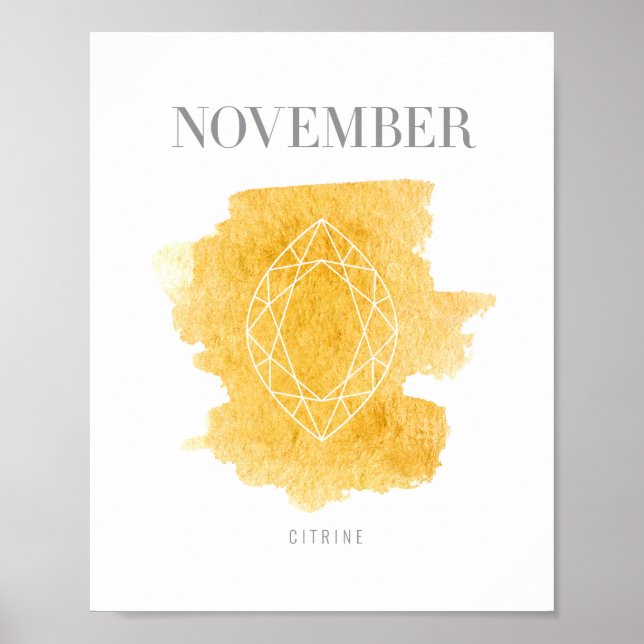 Citrine Birthstone November Poster (Front)
