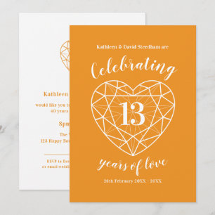 Citrine celebrating 13 years of love party invites
