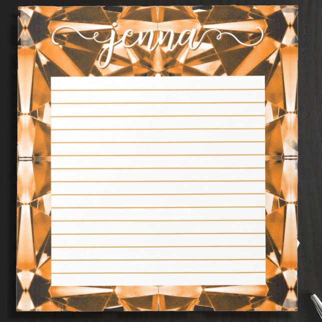 Citrine Gemstone Lined Personalised Notepad (Creator Uploaded)