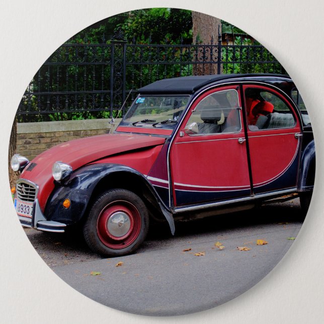 Citroen 2 CV Charleston 6 Cm Round Badge (Front)