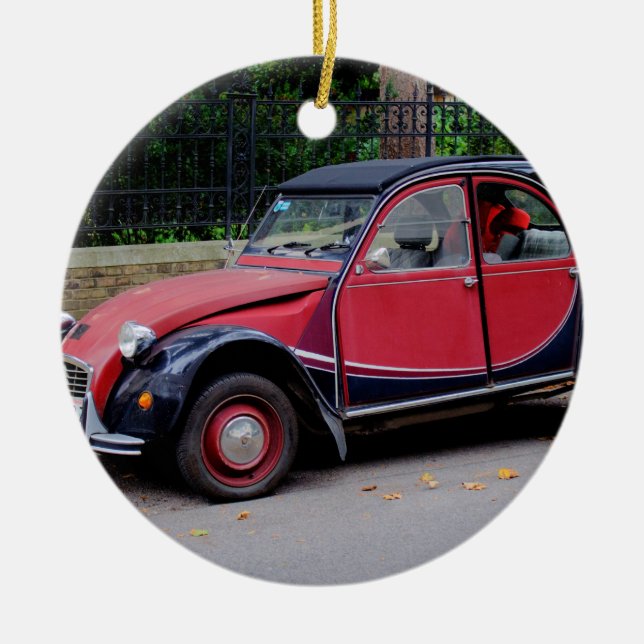 Citroen 2 CV Charleston Ceramic Tree Decoration (Front)
