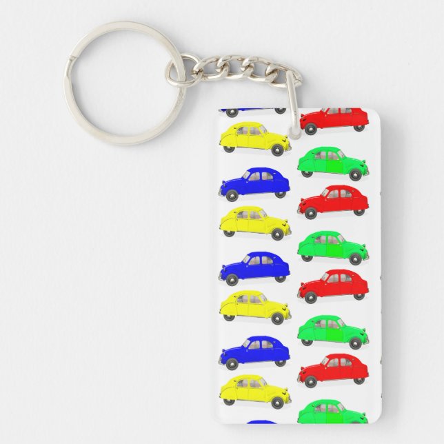 Citroen 2 CV Tiled Pattern Key Ring (Front)