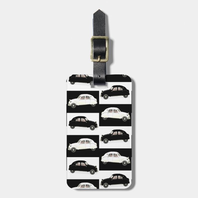 Citroen 2 CV Tiled Pattern Luggage Tag (Front Vertical)