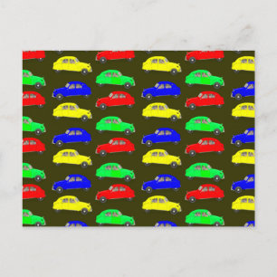 Citroen 2 CV Tiled Pattern Postcard