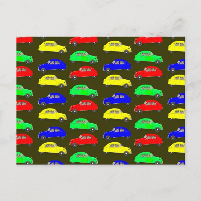 Citroen 2 CV Tiled Pattern Postcard (Front)