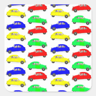 Citroen 2 CV Tiled Pattern Square Sticker