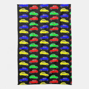 Citroen 2 CV Tiled Pattern Tea Towel