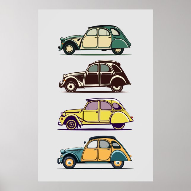 Citroen 2 cv vintage automobile collection Poster (Front)