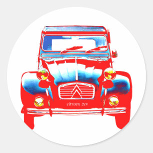 Citroen 2CV 2 Classic Round Sticker