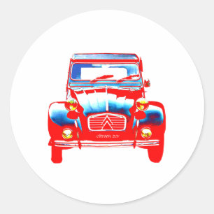 Citroen 2CV 2 Classic Round Sticker