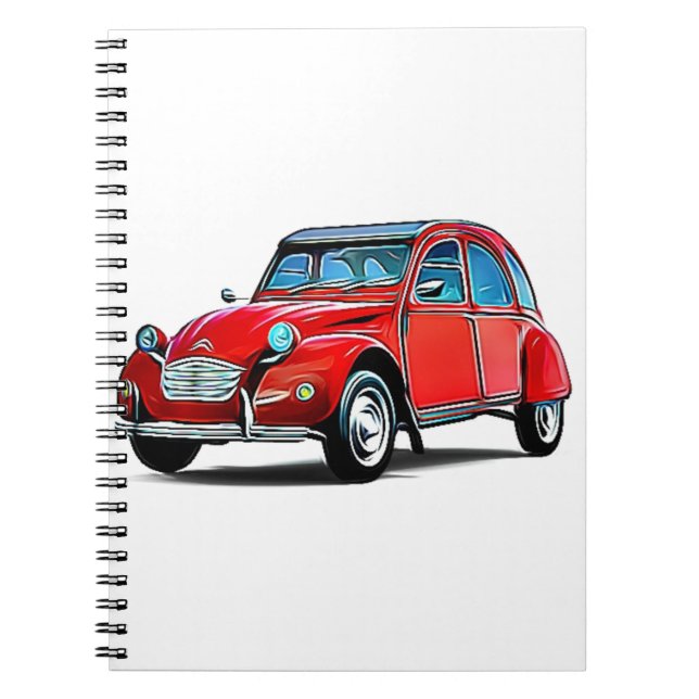 Citroen 2CV Cartoon Notebook (Front)
