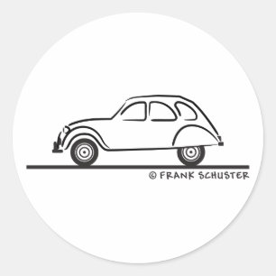 Citroen 2CV Classic Round Sticker