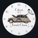 Citroen 2CV Retro Wall Clock<br><div class="desc">This unique and unusual clock with the image of a classic Citroen 2CV on the front will make an ideal gift anyone. I think it would look good also in a classic car showroom or French themed restaurant.</div>