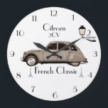 Citroen 2CV Retro Wall Clock<br><div class="desc">This unique and unusual clock with the image of a classic Citroen 2CV on the front will make an ideal gift anyone. I think it would look good also in a classic car showroom or French themed restaurant.</div>