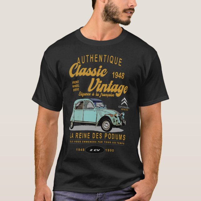 citroen 2cv the queen of the podiums classic vinta T-Shirt (Front)