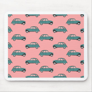 Citroen 2CVs - Green on Pink - Cars Mouse Mat