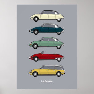 Citroen DS Collection  Colour Version Poster