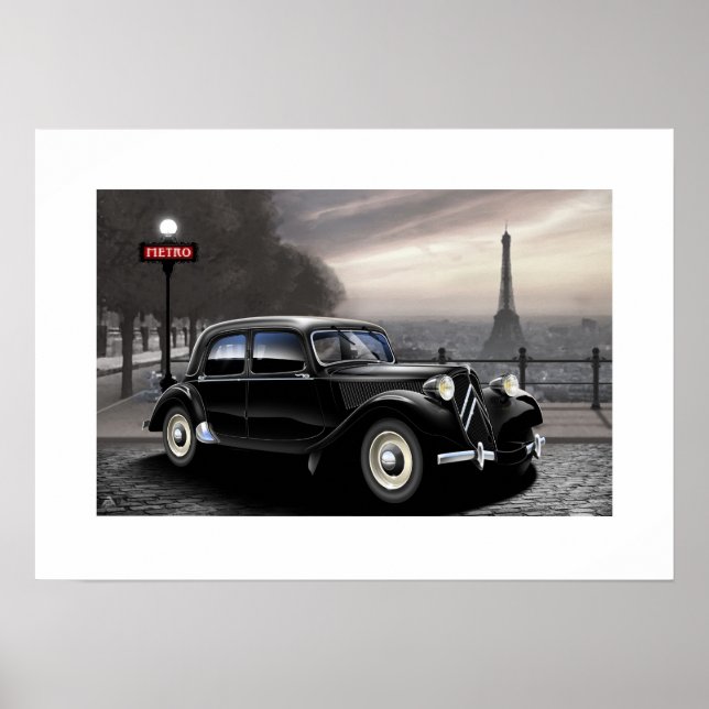 Citroen Traction Avant Poster Illustration (Front)