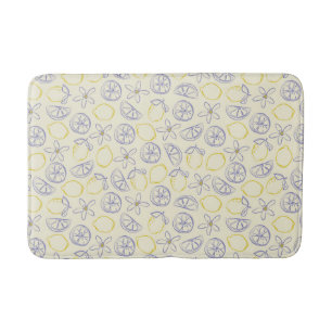 Citron Doodle Pattern Bath Mat