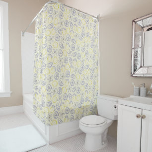 Citron Doodle Pattern Shower Curtain