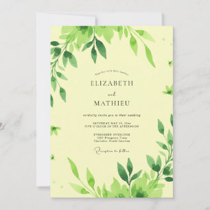 Citron Leafy Wedding Invitation