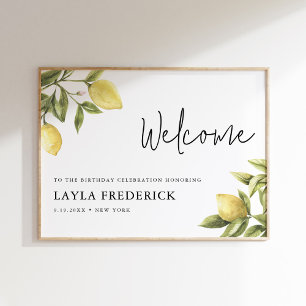 CITRON Lemon Birthday Party Welcome 18x24 Poster