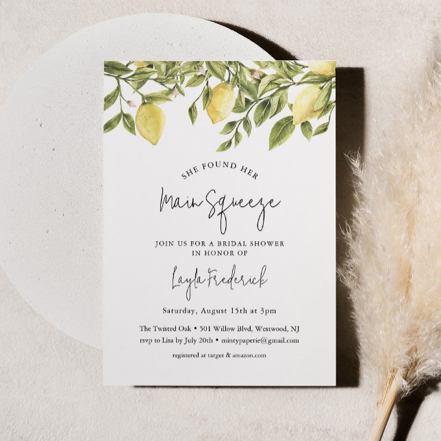 CITRON Lemon Bridal Shower Invitation (Creator Uploaded)