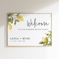 CITRON Lemon Gender Reveal Welcome 18x24