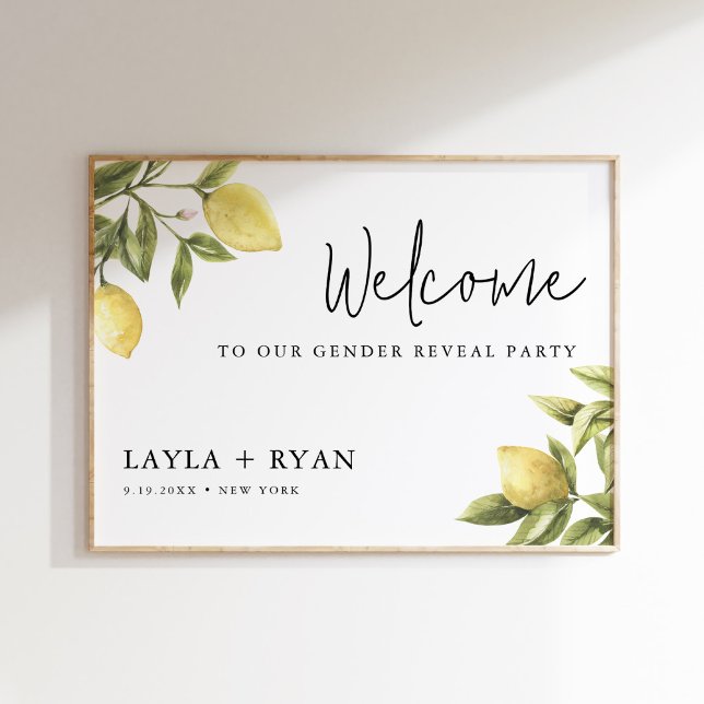 CITRON Lemon Gender Reveal Welcome 18x24 Poster (Creator Uploaded)