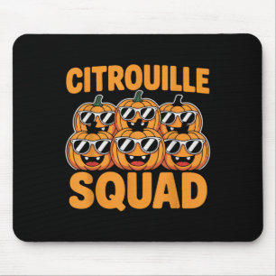 Citrouille Squad Cool Pumpkin Funny Halloween Desi Mouse Mat
