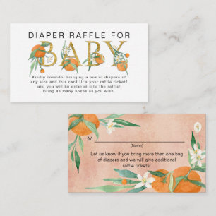 Citrus A Little Cutie Watercolor Diaper Raffle Enc Enclosure Card