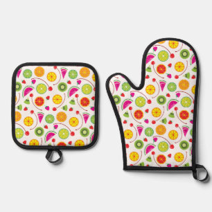 Citrus and Berries Oven Mitt & Pot Holder Set