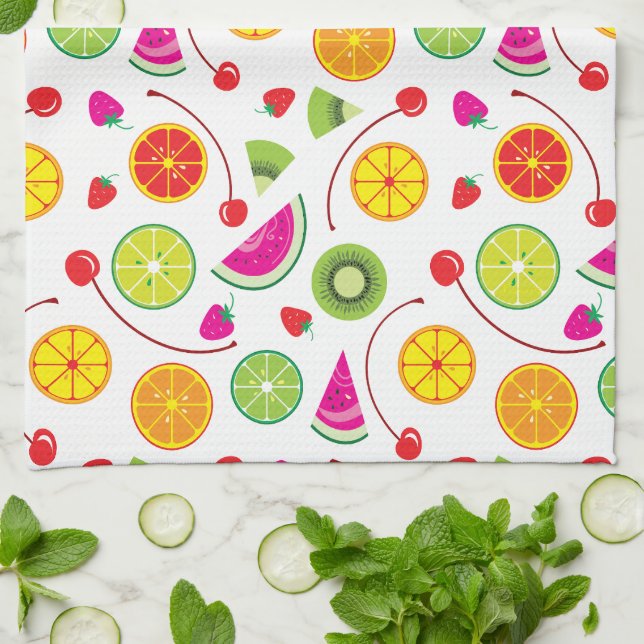 Citrus and Berries Tea Towel (Folded)