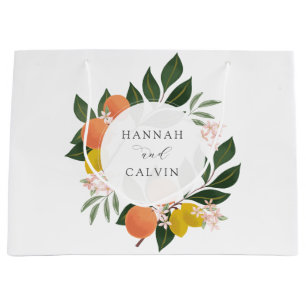 Citrus and Greenery Wedding Large Gift Bag